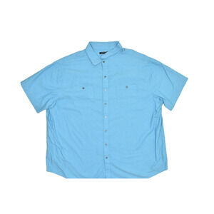 SYNRGY Men's Size 3XL Blue Gingham Short Sleeve Button Down Shirt